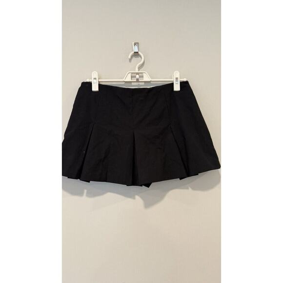 Black Zara Flared Pleated Mini Skirt Skort Preppy Size Small black 1702 - Picture 4 of 8